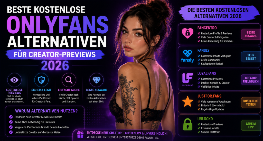 Beste kostenlose OnlyFans-Alternativen für Creator-Previews 2026